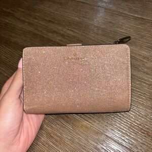Kate Spade Rose Gold Tinsel Bifold Wallet